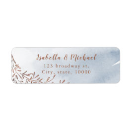Dusty blue rustic floral return address etiket