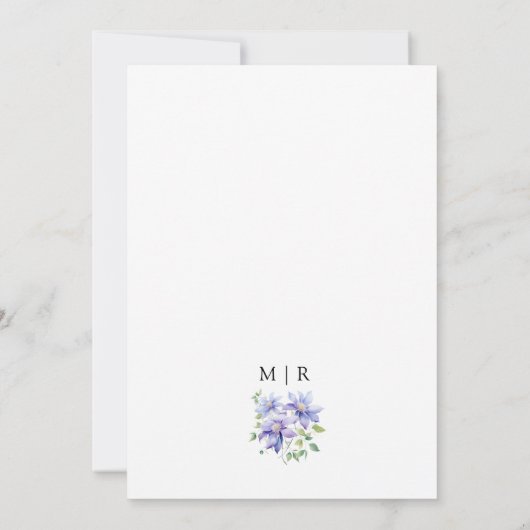 Dusty Blue Rustic Floral Wedding Save the Date Kaart (Achterkant)