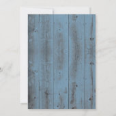 Dusty Blue Rustic Lantern & String Lights Wedding Kaart (Achterkant)
