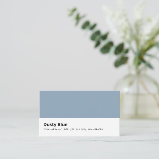 Dusty Blue | "Rustig en sereen" Visitekaartje (Staand voorkant)