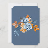 Dusty Blue & Rusty Peony Floral Bachelorette Party Kaart (Achterkant)