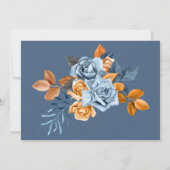 Dusty Blue & Rusty Peony Floral Hartelijk dank voo Kaart (Achterkant)