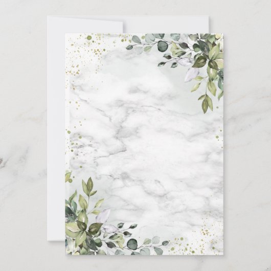 Dusty Blue Sage Green Botanical Greenery Wedding Kaart (Achterkant)