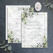 Dusty Blue Sage Green Botanical Greenery Wedding Kaart