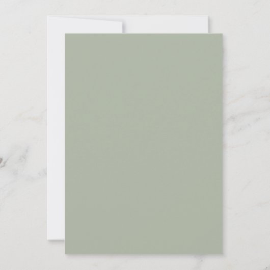 Dusty Blue Sage Green Botanical Script Weddenschap Kaart (Achterkant)