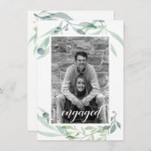Dusty Blue Sage Green Botanicals Foto Save The Date (Voorkant / Achterkant)