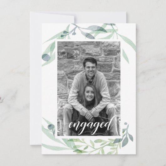 Dusty Blue Sage Green Botanicals Foto Save The Date (Voorkant)