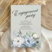 Dusty Blue Sage Green Engagement Party Kaart