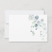 Dusty Blue & Sage Green Eucalyptus Botanical RSVP (Achterkant)