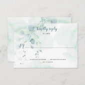 Dusty Blue & Sage Green Eucalyptus Botanical RSVP (Voorkant / Achterkant)