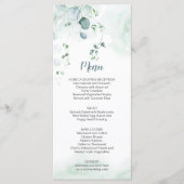 Dusty Blue Sage Green Eucalyptus Botanical Weddens Menu (Voorkant)