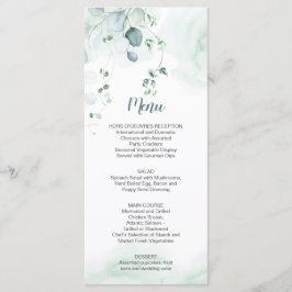 Dusty Blue Sage Green Eucalyptus Botanical Weddens Menu