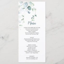 Dusty Blue Sage Green Eucalyptus Botanical Weddens Menu