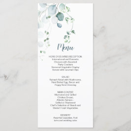 Dusty Blue Sage Green Eucalyptus Botanical Weddens Menu