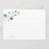 Dusty Blue Sage Green Eucalyptus Botanicals Advieskaart (Achterkant)