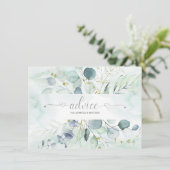 Dusty Blue Sage Green Eucalyptus Botanicals Advieskaart (Staand voorkant)