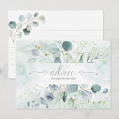 Dusty Blue Sage Green Eucalyptus Botanicals Advieskaart (Voorkant / Achterkant)