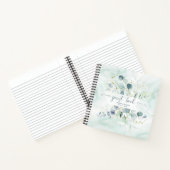 Dusty Blue Sage Green Eucalyptus Botanische Gast Notitieboek (Binnen)