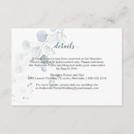 Dusty Blue & Sage Green Eucalyptus Enclosure-kaart Informatiekaartje