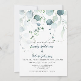 Dusty Blue & Sage Green Eucalyptus op wit Kaart