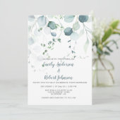 Dusty Blue & Sage Green Eucalyptus op wit Kaart (Staand voorkant)