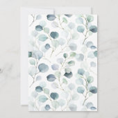 Dusty Blue & Sage Green Eucalyptus op wit Kaart (Achterkant)