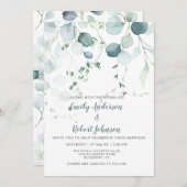 Dusty Blue & Sage Green Eucalyptus op wit Kaart (Voorkant / Achterkant)