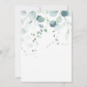 Dusty Blue & Sage Green Eucalyptus op wit Kaart (Achterkant)