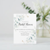 Dusty Blue Sage Green Eucalyptus Vrijgezellenfeest Briefkaart (Staand voorkant)