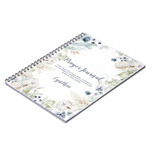 Dusty Blue Sage Green Floral Prayer Journal Notitieboek (Linkerzijde)