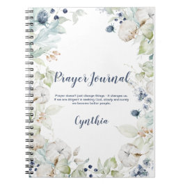 Dusty Blue Sage Green Floral Prayer Journal Notitieboek