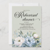 Dusty Blue Sage Green repetitie diner Kaart (Voorkant)