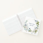 Dusty Blue Sage Green Winter Bloemen Gastenboek Notitieboek (Binnen)