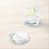 Dusty Blue Sage Green Winter Floral Wedding Kartonnen Onderzetters (Insitu)