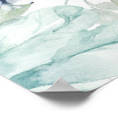 Dusty Blue Sage Green Winter Floral Wedding Poster (Hoek)