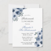 Dusty Blue Sage Peony Bridesmaids Luncheon Kaart (Voorkant)