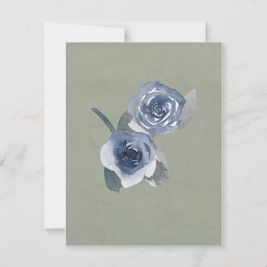 Dusty Blue Sage Peony Bridesmaids Luncheon Kaart (Achterkant)