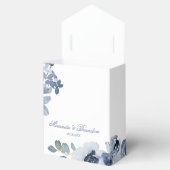 Dusty Blue Sage Waterverf Peony Wedding Bedankdoosjes (Geopend)