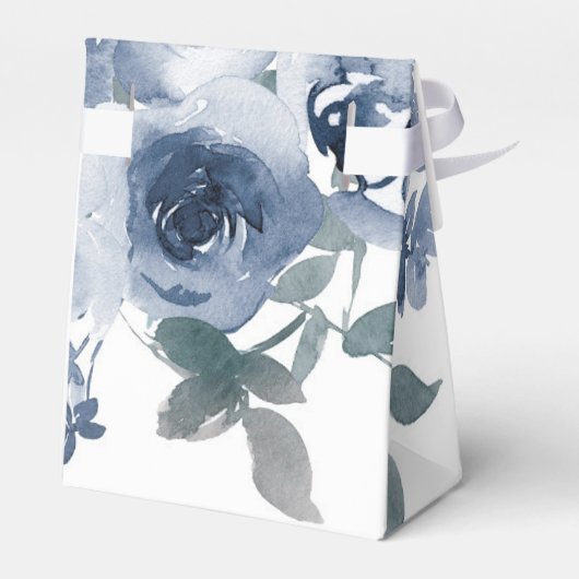Dusty Blue Sage Waterverf Peony Wedding Bedankdoosjes (Achterkant)