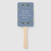 Dusty Blue Sage Waterverf Peony Wedding Bedankt Handwaaier (Achterkant)
