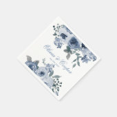 Dusty Blue Sage Waterverf Peony Wedding Servet (Hoek)