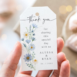 Dusty Blue Sage Wildflower Wedding Thank You Cadeaulabel