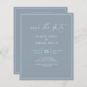 Dusty Blue Save the Date (Voorkant / Achterkant)