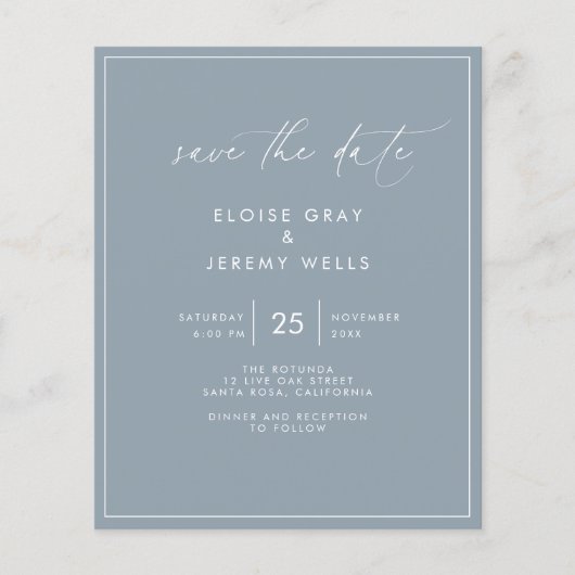Dusty Blue Save the Date (Voorkant)