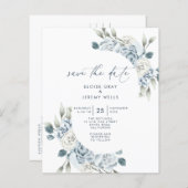 Dusty Blue Save the Date (Voorkant / Achterkant)