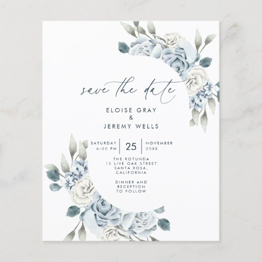 Dusty Blue Save the Date (Voorkant)