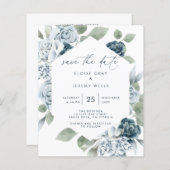 Dusty Blue Save the Date (Voorkant / Achterkant)