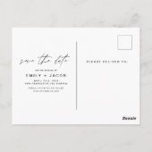Dusty Blue Save the Date 3 Foto Elegant Briefkaart (Achterkant)