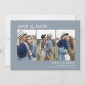 Dusty Blue Save the Date 4 Foto Eenvoudig (Voorkant)