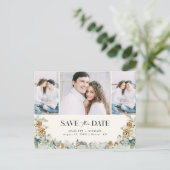 Dusty Blue Save the Date Briefkaart (Staand voorkant)
